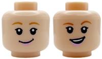 Lego Flesh Head For Female Girl Minifigure Reversible Pink Lips Bo Peep