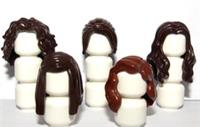 Lego 5 Brown Hair Wig For Female Girl Minifigure Long Straight Curly Wavy