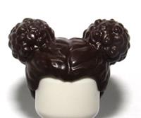 Lego Hair Wig For Female Girl Minifigure Dark Brown 2 Space Buns On Top