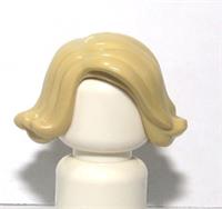 Lego Hair Wig For Female Girl Minifigure Short Light Tan Blonde Swept Sideways