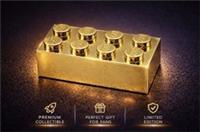 Lego Chrome Gold Plated Brick 2x4 3001 Shiny New!!