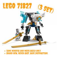 LEGO Ninjago : 3 Set of Zane Minifig and Suit Mech only 71827 ( Incomplete Set)