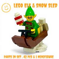 LEGO Inspired - Elf and Snow Sled 42pcs - Customise Set - All NEW LEGO Parts