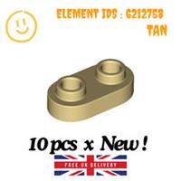 LEGO Part : 10pcs x 35480 Plate Special 1x2 Rounded 2 Open Stud - SELECT COLOUR