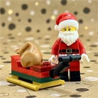 LEGO CITY - Santa Black Boots Minifigure with sled - hol362 - 60475
