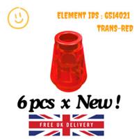 LEGO Part : 6pcs x 4589 / 59900 6pcs x Cone 1 x 1 [ Top Groove ] - SELECT COLOUR