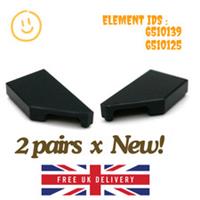 LEGO Part - 2pairs x 5091 + 5092 - Tile 1x2 with Stud Notch L R - SELECT COLOUR