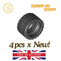 LEGO Part : 4 pcs x 89201 - Tyre 24x14 Shallow Tread Small Hub - SELECT COLOUR