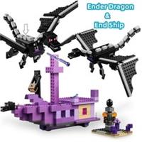 Minecraft The Ender Dragon and End Ship Toy 21264 - UNBRANDED No Box