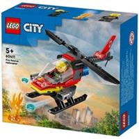 LEGO City Fire Rescue Helicopter Toy Set for Kids 5+ with Pilot Minifigure 60411