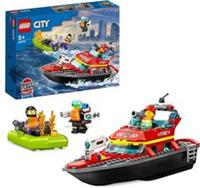 LEGO 60373 City Fire Rescue Boat Toy, Floats on Water, with Jetpack,