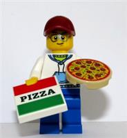 LEGO Pizza Delivery Man Guy Boy Minifigure Figure