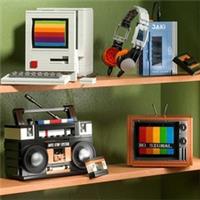Lego Retro Electronics Building Blocks Set TV Computer Radio Model Display Toy