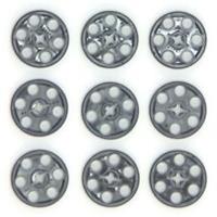 Lego Technic Bricks 9x Dark Stone Grey 24mm Pulley Reel Wheel 6321744 49750 NEW