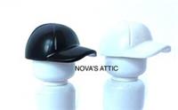 LEGO BLACK + WHITE CAP HAT CURVED BASEBALL for MINIFIGURE NEW