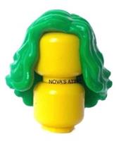Lego GREEN MID LENGTH HAIR FEMALE GIRL PRINCESS FOR MINIFIGURE