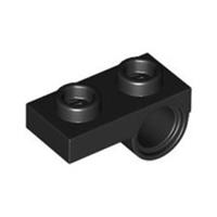 Lego Bricks Parts 20x Black 1x2 Plate Horizontal Peg Axle Hole 6192309 28809 NEW