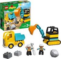 LEGO 10931 DUPLO Town Truck and Tracked Excavator Construction Vehicle Toy for