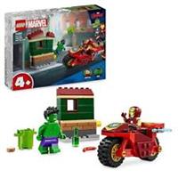 LEGO Marvel Iron Man with Bike and The Hulk, Super Hero Building Toy for Kids, 4