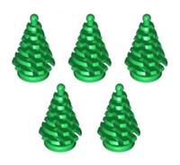 Lego Official (x5) Small Green Pine Trees - Part no. 2435 - 2x2x4 - Brand New