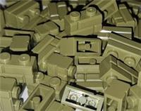 65 x LEGO 98283 Olive Green 1 x 2 with Masonry Profile Bricks