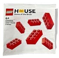 Lego House Home Of The Brick 4000044 Red 6 Bricks Paper Poly Bag - New & Sealed