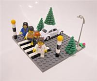 Abbey Road Diorama - Genuine Lego pieces - The Beatles Zebra Crossing VW Beetle