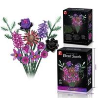 Gothic Flower Bouquet Building Set - 614PCS Dark Romantic Floral Model for Decor