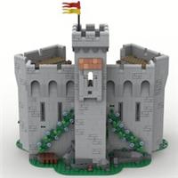 Custom MOC Medieval Castle Tower Defense for Castle Wall Extension 1492 Bricks