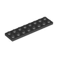 Lego Brick Part 10x Black 2x8 Studded Plate Thin Tile - 303426 3034 - NEW