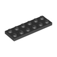 Lego Bricks Parts 10x Black 2x6 Studded Plate Tile Thin Studs - 379526 3795 NEW