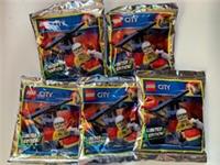 5 x LEGO City Firefighter Woman with Helicopter Foil Pack 951905 limited edition