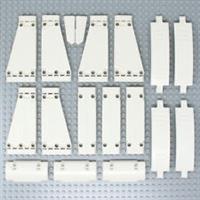 Lego Technic Bricks 18x White Studless Panels and Fairings Parts NEW