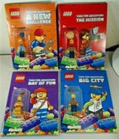 LEGO CITY Rescue Services Mini Figures 4 X Activity Books Police Fireman NEW