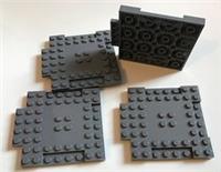 4 x lego MODIFIED PLATE 8 X 8 FROM BATMAN SET 10672 10724 DARK BLUISH GRAY