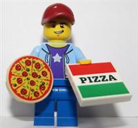 LEGO Pizza Delivery Man Guy Boy Minifigure Figure