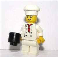 LEGO Chef Cook Baker Minfigure Man Boy & Cooking Pot Pan Hospitality Catering