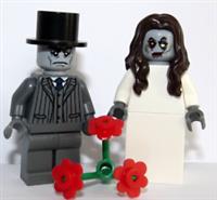 LEGO Zombie Bride & Groom Minifigure & Flower Halloween Wedding Monster