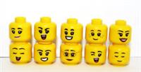 Lego 10 Head Heads For Female Girl Minifigure Glasses Smirk Big Smile Reversible