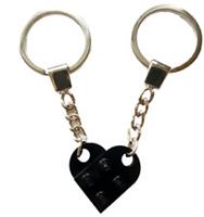 LEGO Black Love Heart Keychain Keyring Valentines Present Gift Birthday NEW