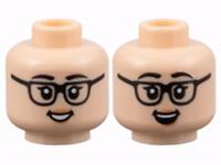 Lego Flesh Head For Female Girl Minifigure Reversible Glasses