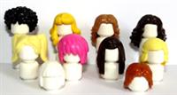 Lego 10 Hair Wig For Female Girl Minifigure Brown Black Blonde Ginger Pink Set A