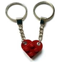 LEGO Dark Red Love Heart Keychain Keyring Valentines Present Gift Birthday NEW