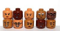 Lego 10 Bown Head Heads For Minifigure Light Dark Star Wars Boy Girl Set A