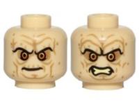 Lego Star Wars Head For Minifigure Tan Emperor Palpatine Reversible