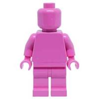 LEGO Dark Pink Minifigure Figure Plain Head Body Legs Monochrome