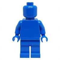 LEGO Blue Minifigure Figure Plain Head Body Legs Monochrome