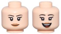 Lego Flesh Head For Female Girl Minifigure Reversible Long Eyelashes Big Smile