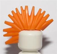 Lego Hair Wig For  Minifigure Orange Mohawk Mohican Punk