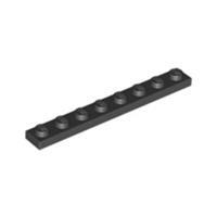 Lego Brick Part 10x Black 1x8 Studded Plate Thin Tile - 346026 3460 - NEW